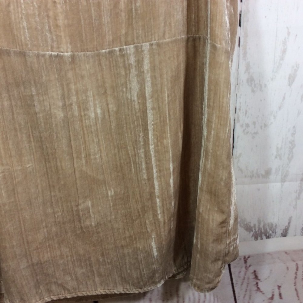 Anthropologie Floreat Crushed Champagne Velvet Shift Mini Dress Pockets Size S - Picture 16 of 16